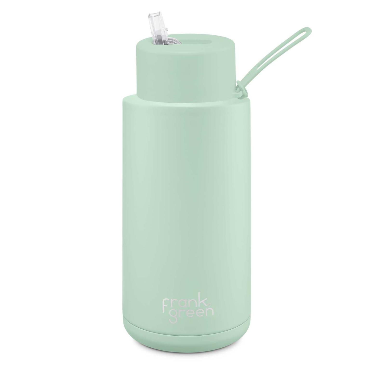 frank green 34oz Ceramic Bottle with Straw Mint Gelato